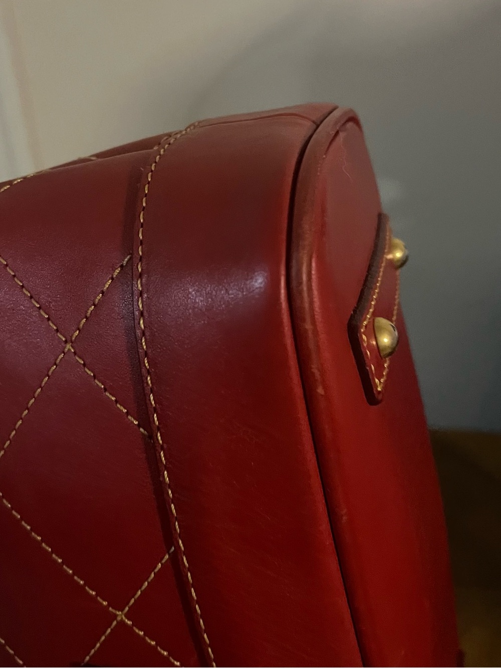 Dooney & Bourke Red Quilted Leather Shoulder Bag with Tassel - Picture 6 of 12